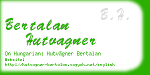 bertalan hutvagner business card